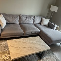 Couch And Marble Coffee Table 