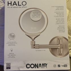 Conair Halo 2 -in-1 Rechargeable Wall Mount Vanity Mirror