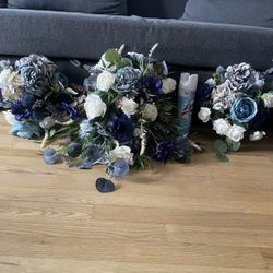 Artificial Flower Bouquet - Blue Variety  