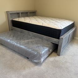 Queen Bed With Pullout Mattress 