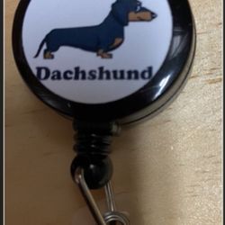I love dachshund badge reel