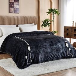 new Heated Blanket Electric Queen Size, Soft Sherpa Flannel Heating Blanket Throw with Overheating Protection, 8 Hours Auto Off 10 Fast Heating Levels