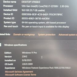 Dell XPS 9520 12thgen I7/16gb Ram/NVIDIA 3050/1TB NVME
