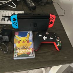 Nintendo Switch With Controller And Lets Go Pikachu