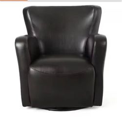 4 AVAILABLE - Noble House Vada Brown Leather Swivel Chair