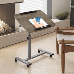 Laptop Stand Rolling Table Over Couch Bed Ash Grey 