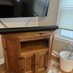 Solid wood Corner Rustic Mexican Pine Entertainment Center 