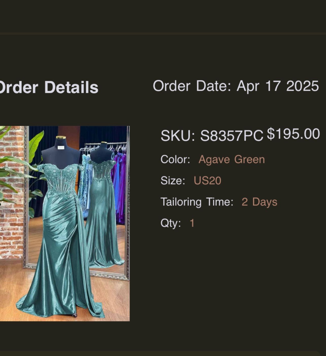Prom Dress Size 20 $140