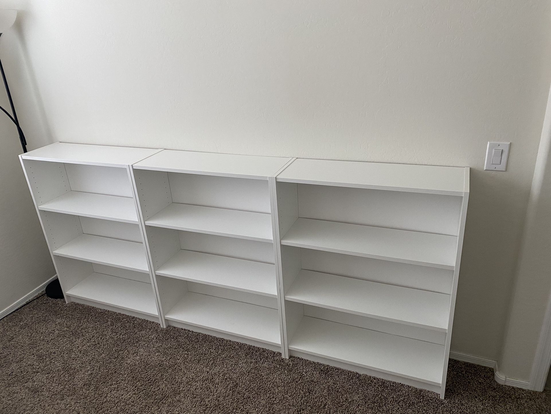 IKEA Billy Bookcase, White, Set Of 3