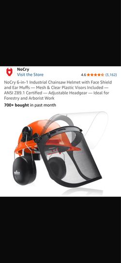 NoCry 6 in 1 Industrial Chainsaw Helmet