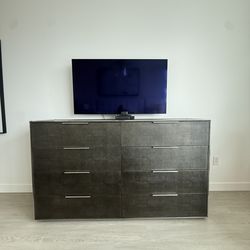 Restoration Hardware-RH- Pewter Grey SAUNDERSON SHAGREEN 8-DRAWER DRESSER