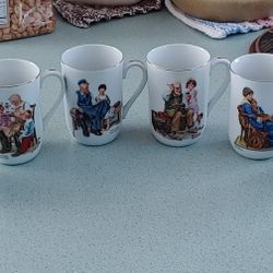 Norman Rockwell Collectable Cups