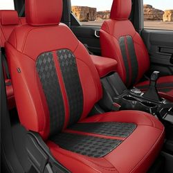 New for Ford Bronco Seat Covers 4 Door 2021-2026, Custom Fit Leather Car Seat Cover Full Set, Waterproof SUV Interior Protectors Accessories