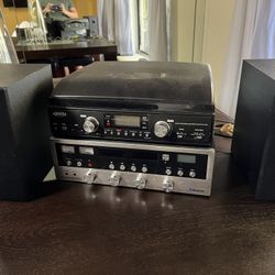 Turntable and Stereo System With bluetooth With Speakers