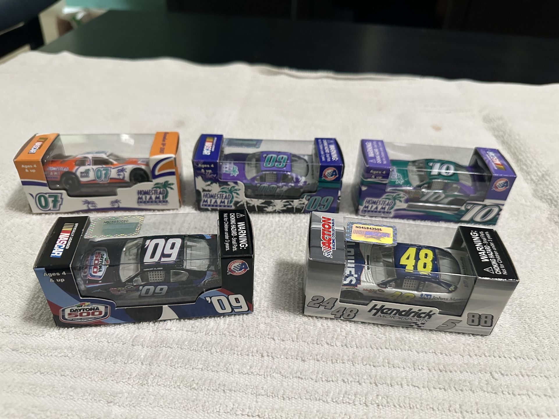 Set Of 5 Metal NASCAR Race cars