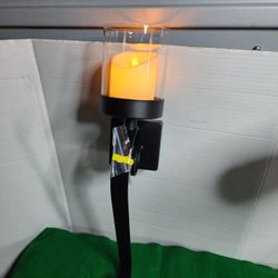 VINTAGE NEW Home Interiors Large Brown Metal Candle Holder Wall Sconce 23" Tall