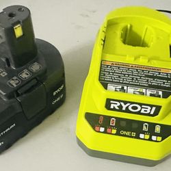 Ryobi 18v Rapid Charger And 4ah Battery