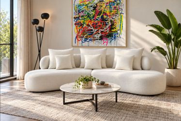 Living Room Sessional / White Minimalist/ New