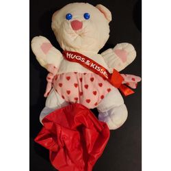 1989 Avon "Hugs & Kisses" Nylon Plush Bear 9"