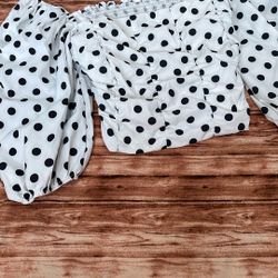 SHEIN Dotted Runched Front, Elastic Back Zip Side M