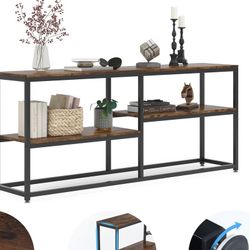 New C0430 New Tirbesigns 70.9 inch Extra Long Sofa Table with Storage Shelves