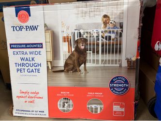 Top Paw® Extra-Wide Walk-Through Dog Gate