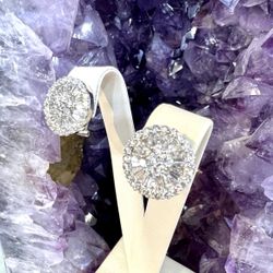 Baguette & Round Diamond Earring 18k Gold 3.34Ct Diamond 