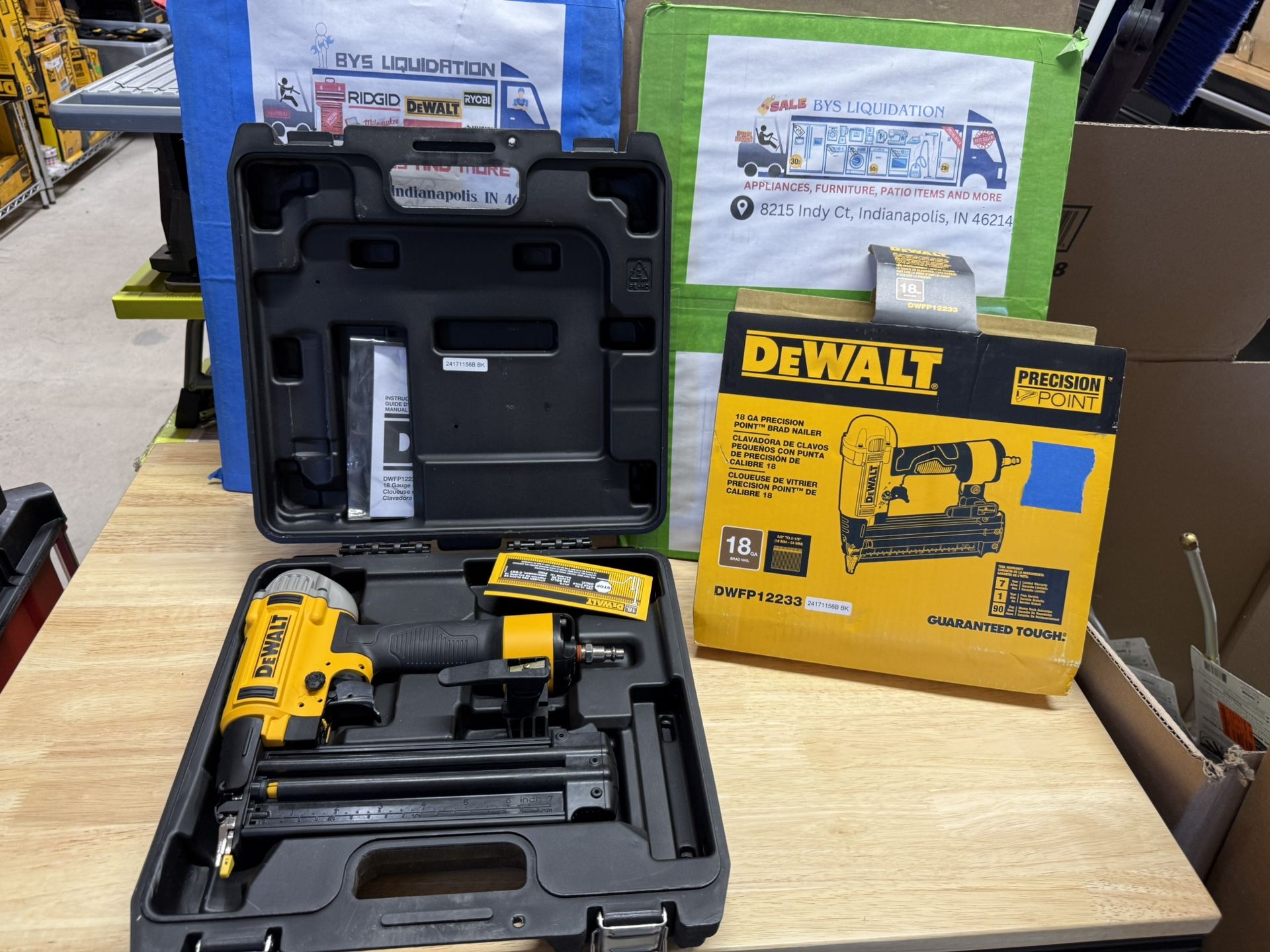 DEWALT 18-Gauge Pneumatic Brad Nailer Price-90$ Open box