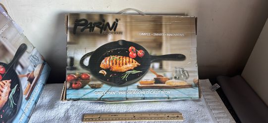 10 inch cast iron pre seasoned grill pan