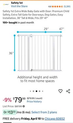 Safety 1st Extra Wide Baby Gate with Door Tall & Wide model. 