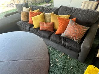 Dark Gray Fabric Sectional Sofa