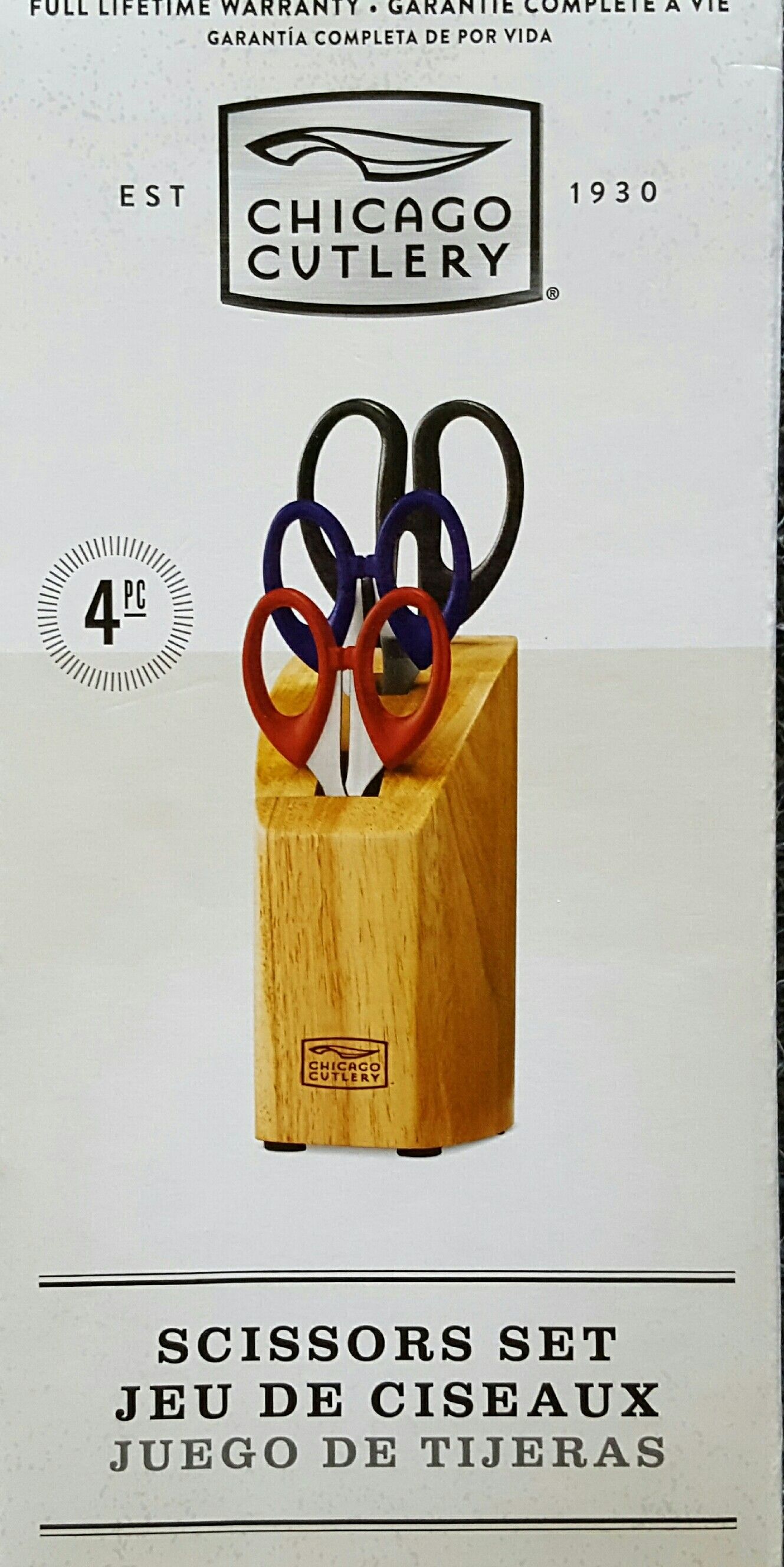 New Chicago Cutlery 4-pc Scissor Block Set