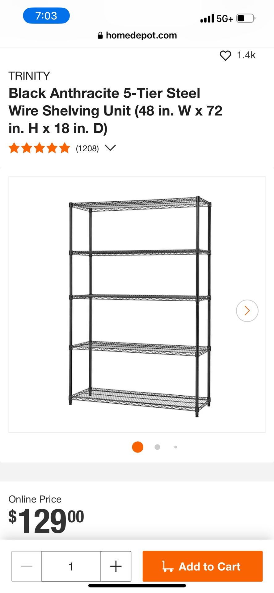 Black 5-Tier Indoor/outdoor Rack