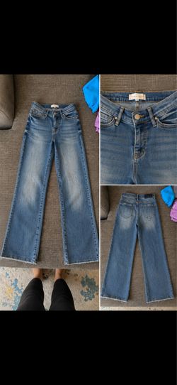 Risen Jeans Wide Leg Light Wash Denim Size 0/24