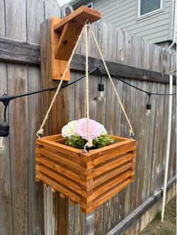 Wooden Hanging Planter Box