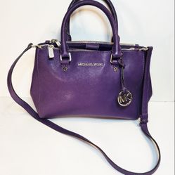 Michael Kors Sutton Saffiano Leather Satchel In Grape