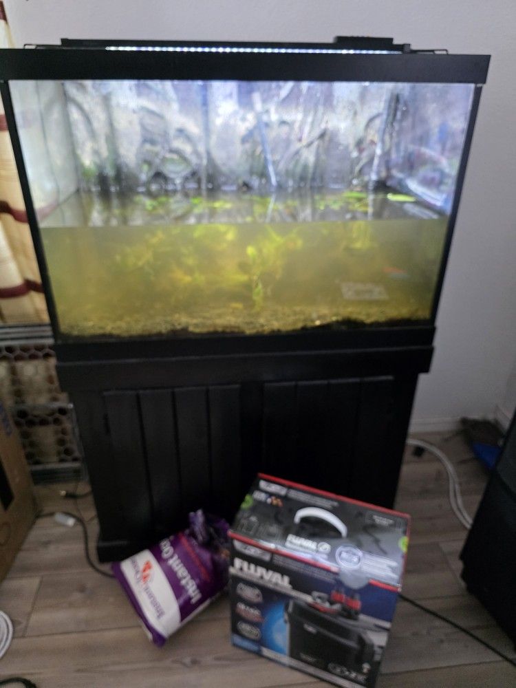 75 Gallon Aquarium And Stand Plus Complete Set Up Plus