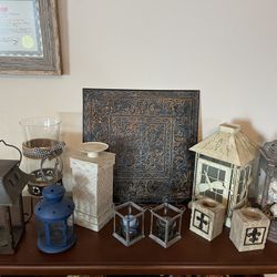 Lanterns Candle Holders Metal Wall Decor 
