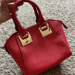 Red Hand Bag W/ Detachable Shoulder Strap