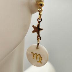 Golden Virgo Star Earrings
