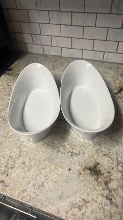 White Serving Dish X 2