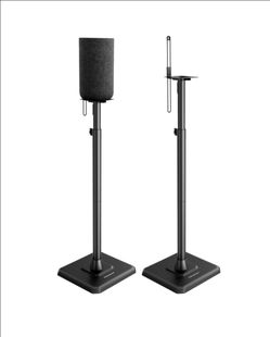 Speaker Stands Pair, 33-42 Inch Height Adjustable Stands for Small Bookshelf & Satellite Speakers with Cable Management, 13.2 lbs Capacity