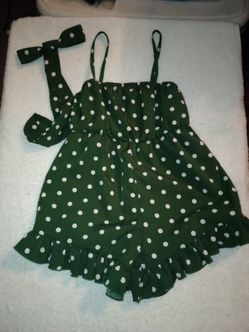 Green Polka Dot Romper