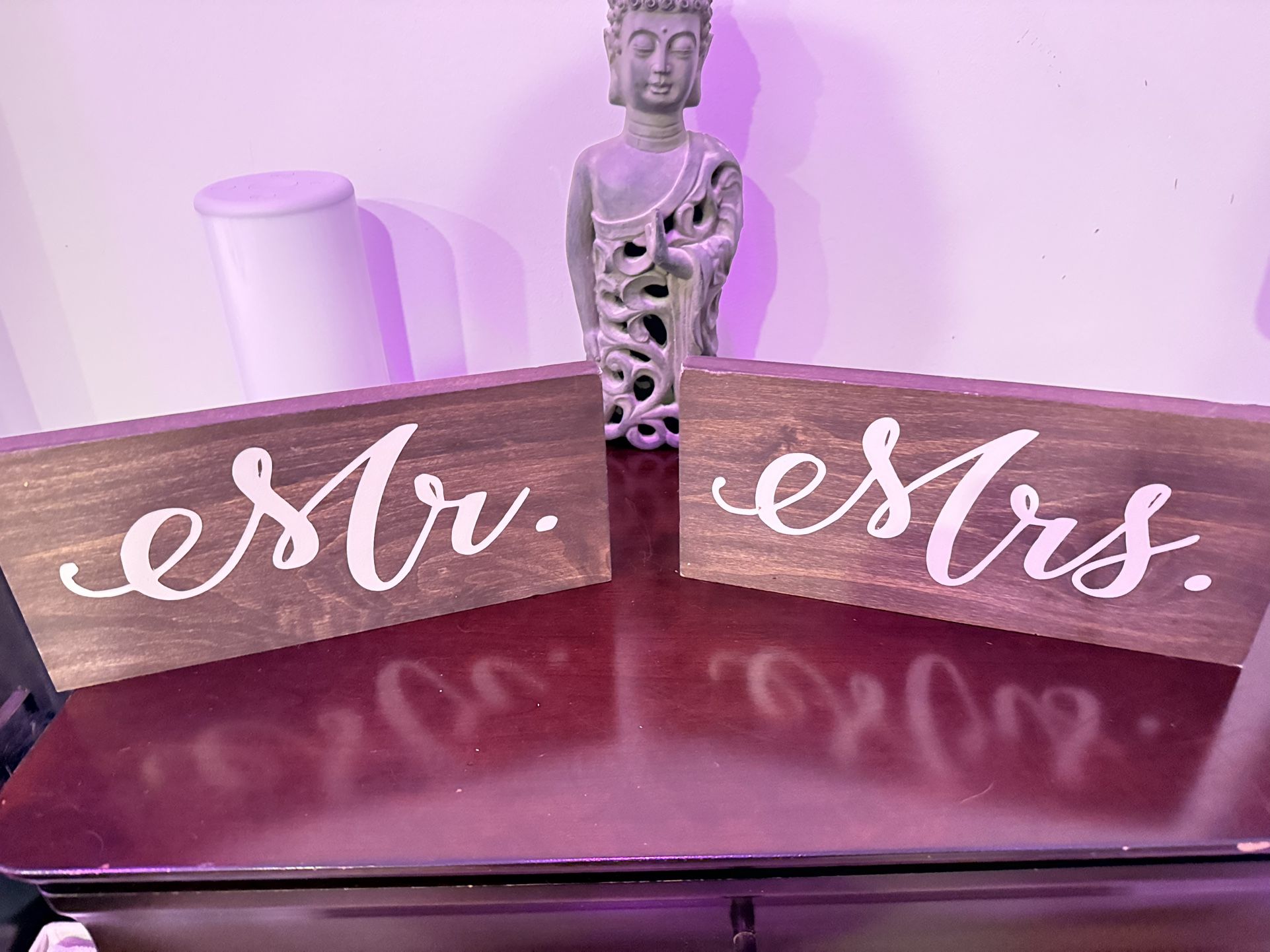 Mr & Mrs. Wooden Block Wedding Signs