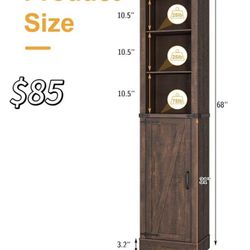 😀 68" Tall Farmhouse Bathroom Storage Cabinet, 5-Shelf Storage Cabinet with Barn Door&Adjustable Shelves, Linen Tower Cabinet with Storage 