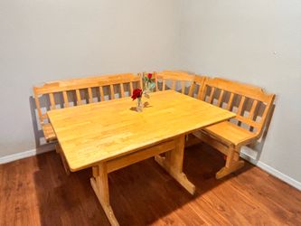 Solid wood breakfast nook set