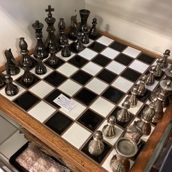 Steel + Tile Chess Set