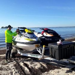 2 Seadoo Jet Skis & Double Trailer Package