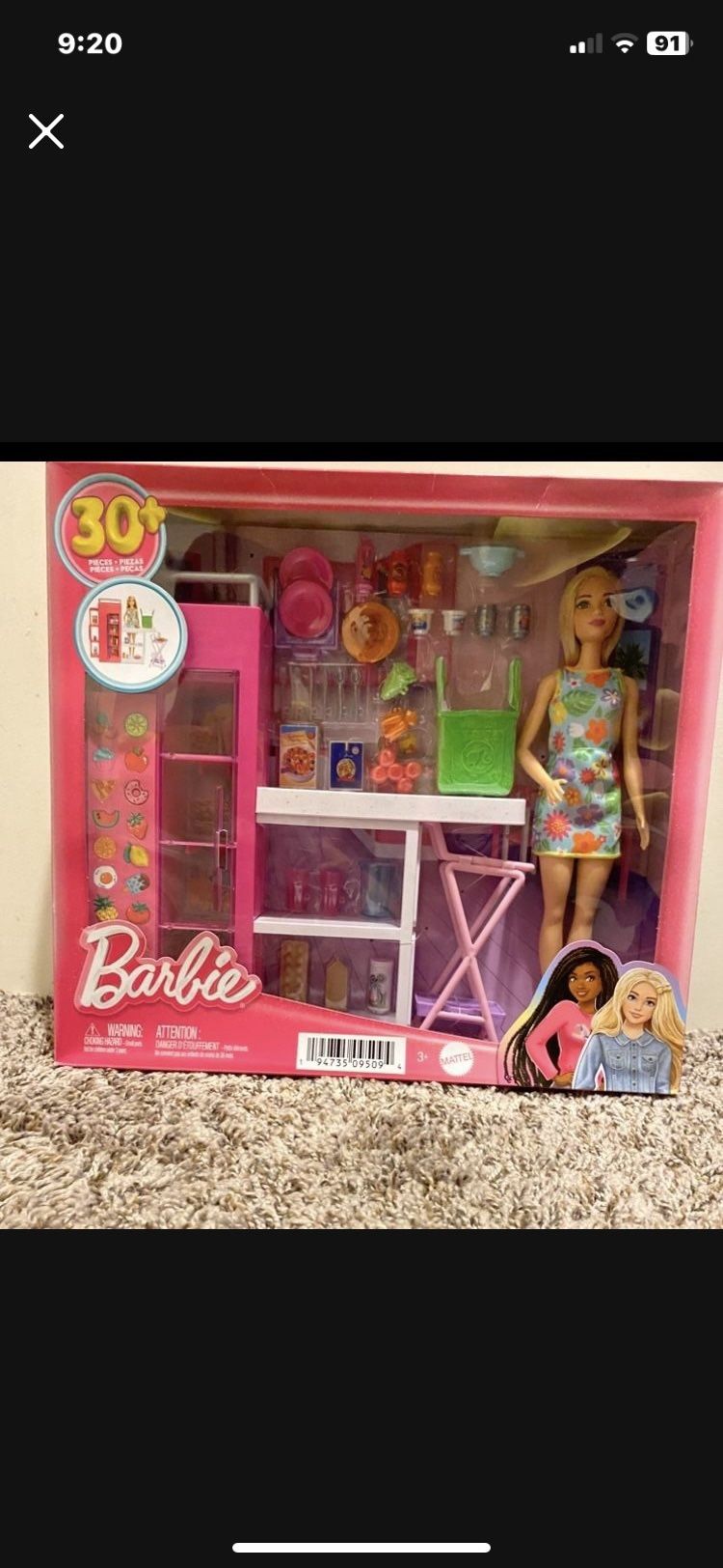Barbie Doll W/Food Station