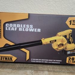 Alloyman Leaf Blower, 20V Cordless Leaf Blower, with 4.0Ah Battery & Charger / SOPLADORA DE HOJAS basura Nueva 